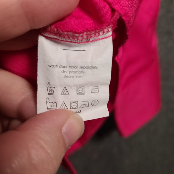 Van Heusen Men's Dress Shirt Fitted Lux Sateen Button Down Collar Hot Pink 15.5 - Picture 5 of 12